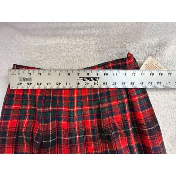 Pendleton Women Red Authentic Macinnes Tartan Wool Pleated Midi Skirt 10 New $95 - Picture 5 of 7